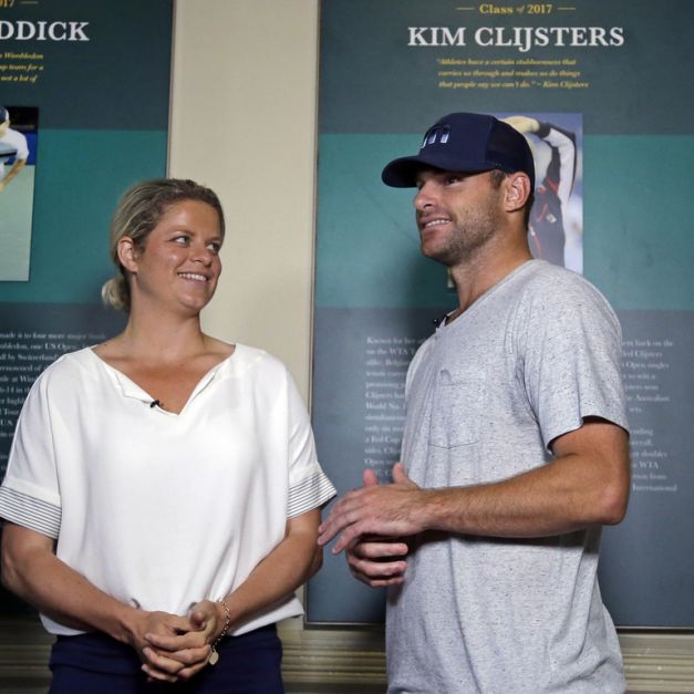 Andy Roddick（右）與Kim Clijsters。（達志影像）