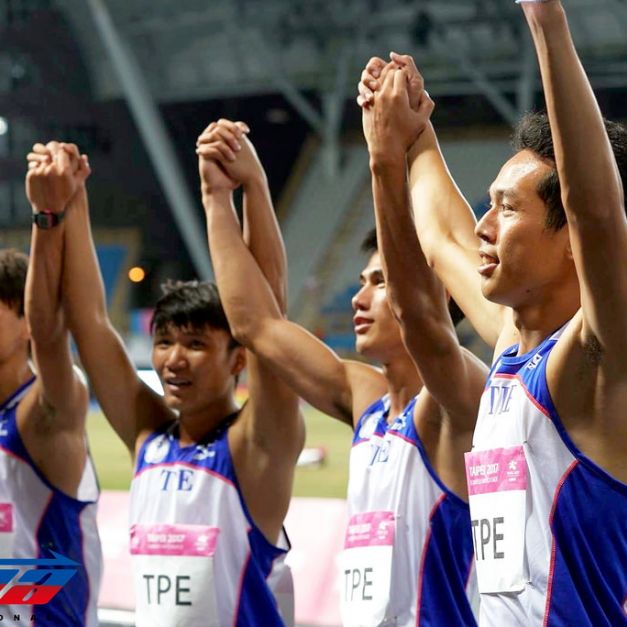 世大運中華田徑隊獲男子400公尺接力銅牌。（林言熹／攝）